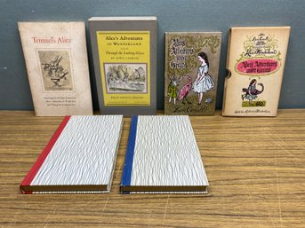 (4) Alice In Wonderland Books. By Lewis Carroll. Illustrations By Sir John Tenniel.