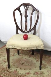 A Mahogany Carved Shield Back Occasional Chair Ready To Be Reupholstered