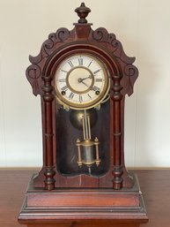 Antique Wooden Mantle Clock