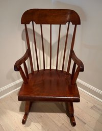 Vintage Nichols And Stone Childs Wooden Windsor Rocking Chair