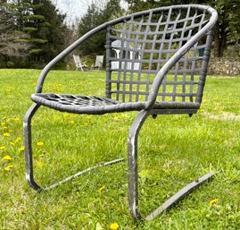 A Vintage Mid Century Aluminum Arm Chair 'Lido' With Rocking Base, By Brown Jordan