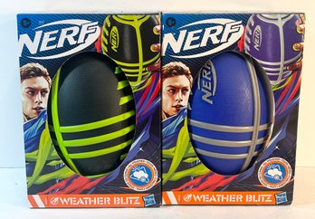 2 Brand New Nerf Weather Blitz Footballs