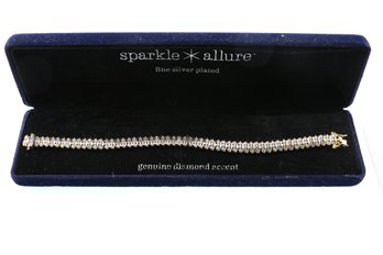 Sterling Silver Diamond Accent Bracelet With Box