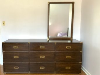 Campaign Style Long Dresser And Mirror