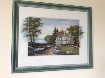 Home By The Lake Print Lithograph Signed Jose