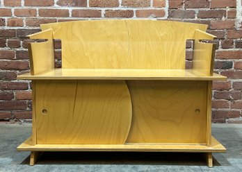 Vintage 1980's Postmodern Birch Plywood Puzzle Bench