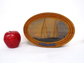 Levenger's Commemorative Wooden Box America's Cup Sailboat Race 1937