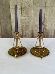 Pair Of BALDWIN BRASS Vintage Brass Ships Gimbal Candle Holder Sconce