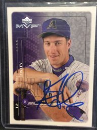 19999 Upper Deck MVP Steve Finley Autographed Card - K