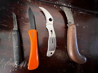 Set Of 4 Fishing / Hunting / Technical Knives
