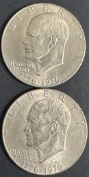 2 Eisenhower Dollars 1976, 1976-D