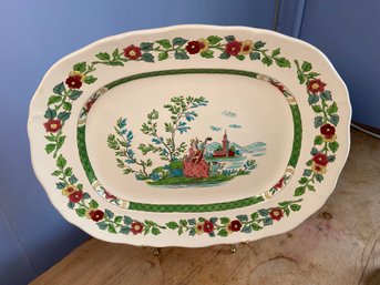 Lot 1 Mintons 18th Century Staffordshire Salt-glaze Hand Painted Serving Platter 15x12