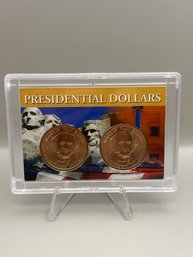 Beautiful 2008-P & D Martin Van Buren Presidential Dollar In Plastic Case