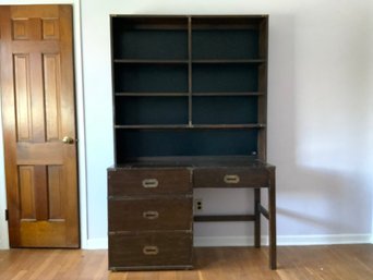 Campaign Style Desk And Hutch