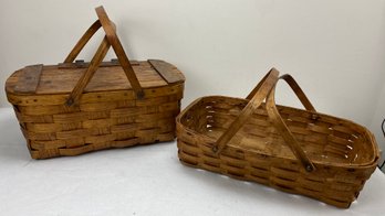 Two Woven Basket Basket