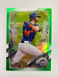 2021 Topps Chrome Ben Baller Jeff McNeil Green Refractor /99 NY Mets