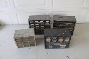 Mini Storage Box Lot, Some Cracks, Missing Some Bins, No Contents