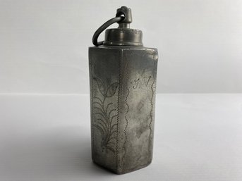 18th C. Austrian Pewter Hexagonal Hot Water Bottle