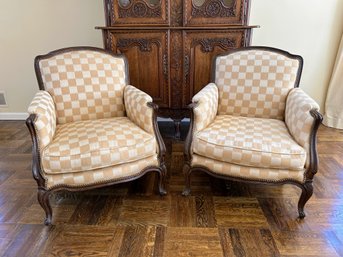 Pair Of Occasional Chairs With Nailhead Detail