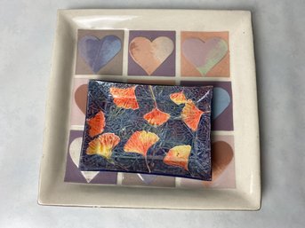 Signed And Hand-painted Decorative Trays (2)