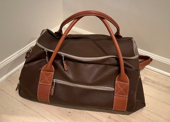 Abercrombie & Kent Vinyl And Leather Large Duffle - 22 X 11 X 12