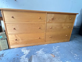 Large 6 Drawer Maple Wood Dresser