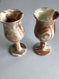 Natural Onyx Gem Stone Cups, 7 Inch Tall