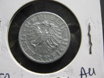 1947 AUSTRIA  50 GROSCHEN COIN  -  AU