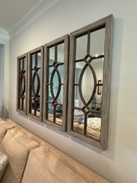 Four Ballard Beveled Mirror Wall Panels