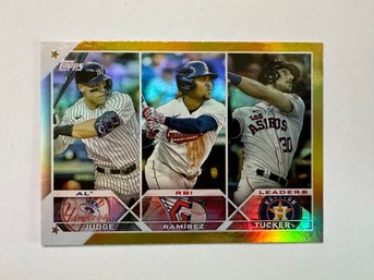 2023 Topps Series 1 AL RBI LEADERS Aaron Judge/ Ramirez / Tucker Gold Foil