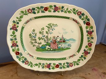 Lot 2 Mintons 18th Century Staffordshire Salt-glaze Hand Painted Serving Platter 15x12