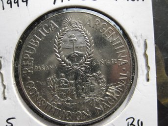 1994  ARGENTINA  5 PESO  COIN -  BRILLIANT UNCIRCULATED