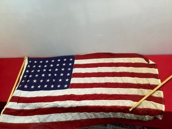 Early American Flag With 48 Stars