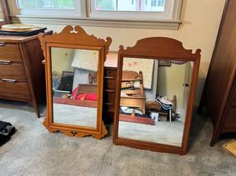 TWO MAPLE MIRRORS