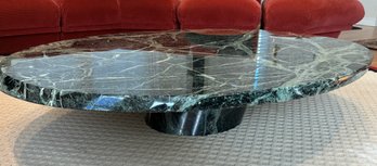 Florence Knoll Oval Green Marble Coffee Table, 1960s