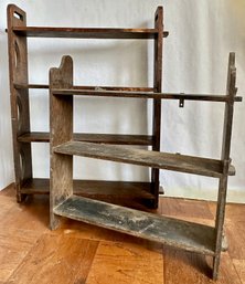 2 Vintage Wood Shelving Units