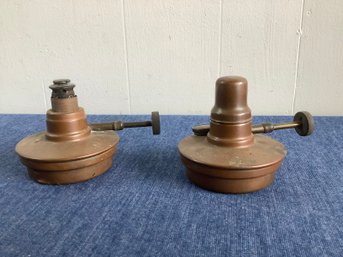 VINTAGE MANNING BOWMAN COPPER/BRASS OIL LAMPS