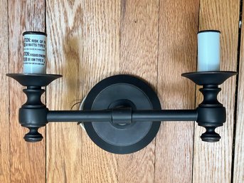 An Oil Rubbed Bronze Lugarno Double Wall Sconce