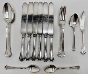 Vintage Reed & Barton Silverplate Complete Service For 6, Monogrammed Plus Serving Pieces