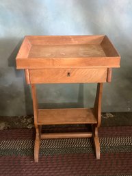 Tray Top Neoclassical Bedside Table With Drawer