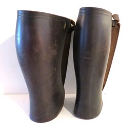 Pair Of Vintage Leather Half Chaps Gaiters For Horse Riding Equestrian