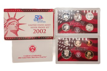 2002 United States Mint Silver Proof Set With COA