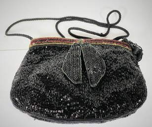 Vintage Bonwit Teller Micro Glass Beaded Evening Bag Purse