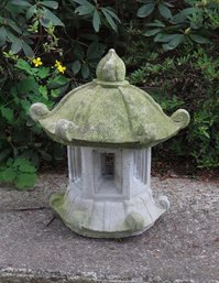 A 2 Piece Concrete Pagoda Garden Decor/Statue