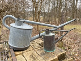 Copper And Galvanized Steel Watering Cans