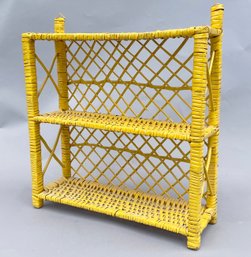 A Vintage Rattan Bath Or Curio Shelf