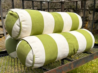 A Trio Of High Quality Bolster Pillows By Pottery Barn