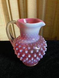 Fenton Opalescent Cranberry Glass Small Pitcher