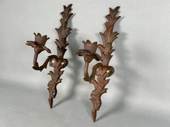 Stunning Pair Of Vintage Metal Sconces