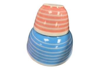 Rare Pyrex Rainbow Stripe Mixing Bowls